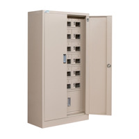 Casier de téléphone portable moderne en acier inoxydable à 24 portes avec stations de charge pour bureau, cuisine, école, atelier, entrepôt et parc
