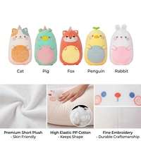 Coussin en peluche animal mignon à corps long, en polaire douce, rembourré en coton PP, jouet coussin corporel lapin, chat, renard, unisexe pour enfants