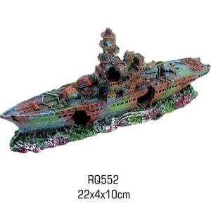 Nuevo Adorno Ecológico de Plástico para Acuario, Naufragio de Barco, Destructor, Barco de Guerra de la Armada, Decoración de Cuevas para Peceras - Product Image 2