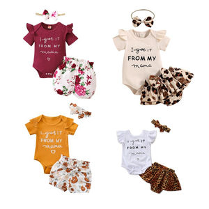 Conjunto de Ropa para Bebés Niñas, Boutique, Recién Nacidas, Elegante, Pantalones Cortos, Blusa, Estampado Floral, Verano, Talla 3T - Product Image 2