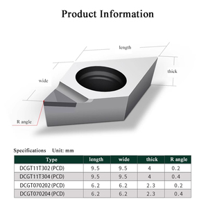 DCGT 0702/11T304 R0.2/0.4 CBN金属车削刀具Pcd金刚石硬质合金刀片，用于数控车床 - Product Image 2