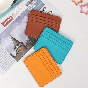 Pu Leather Business Custom Print Logo Small Pocket Id Card <b>Holder</b> Wallet for Wholesale - Product Image 6