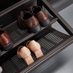 Cooper Panel <b>Shoe</b> Rack Pull Out <b>Drawer</b> Type With Buffer Damping <b>Storage</b> Wardrobe Undercounter Aluminum Alloy Modern Minimalist - Product Image 3