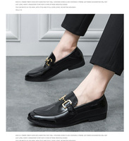 Printemps hommes couleur unie visage lumineux Lefu chaussures édition coréenne grande taille chaussures glissantes bureau chaussures en cuir décontractées