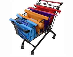 재사용 비 짠 트롤리 쇼핑 가방 슈퍼마켓 쇼핑 토트 메쉬 가방