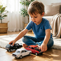 JUNRONG Modelo de Coche Lada a Escala 1/36 con Luces Intermitentes, Sonido y Luz, de Aleación Fundida a Presión, Juguete Clásico para Niños