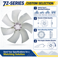 Lame de ventilateur axial à faible bruit pour bulldozer, chargeuse et niveleuse, 7 pales PAG en fibre de verre renforcée, à angle réglable, pour véhicule d'ingénierie