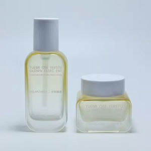 Wholesale Cosmetic <b>Packaging</b> square clear Frosted Empty Serum Lotion <b>Glass</b> Bottle with Pump - Product Image 5