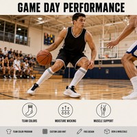 Chaussettes de compression personnalisées pour le basketball et le football, soutien performance, vente en gros OEM, conception gratuite, logo personnalisé, usine