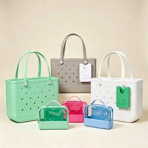 Clear PVC Cosmetic <b>Bag</b> Insert for Bog <b>Bag</b> Waterproof PU Bottom Travel Toiletry Pouch with Handle, Custom Logo Zippered <b>Makeup</b> - Product Image 3