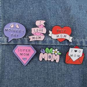クリエイティブ母の日お土産ブローチスーパーママ誕生日ギフトエナメルラペルピン - Product Image 4