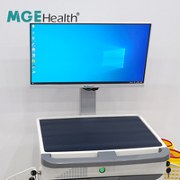 Chariot médical moderne en fer à 4 tiroirs, support de moniteur, plateau pour clavier, chariot informatique, support de moniteur 22 pouces, silencieux, pour hôpital