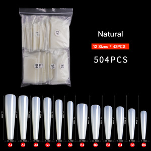 504 Uds nueva forma de uñas <span class=keywords><strong>manicura</strong></span> 4XL bolsa de Ballet puntas de armadura larga Ballet ataúd forma <span class=keywords><strong>transparente</strong></span> adhesivo Natural puntas de uñas postizas - Product Image 6