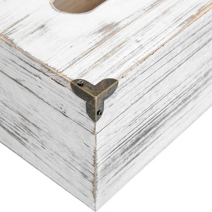 Distributore di tovaglioli in legno rustico e fazzoletto di carta bianca lavata <span class=keywords><strong>per</strong></span> bagno soggiorno sala da pranzo camera da letto o servizi igienici - Product Image 5