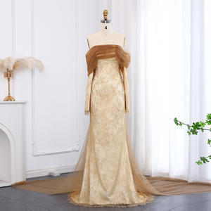 Sharon zei: SF254 Elegante groene off-shoulder kant avondjurk bruiloft formele feestjurk gala jurken gast geen voorraad - Product Image 6