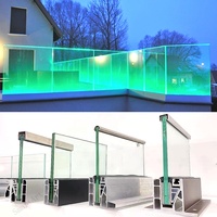 Rampe en verre sans cadre Smartart de conception de balcon de grande hauteur avec système de fond en U en aluminium