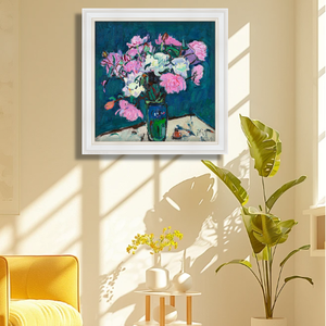 Teacher Zhang Liping's Original Tranquil Floral Oil Painting Print Canvas Eco-Friendly Modern Green <b>Wall</b> Art for Living Room - Product Image 1
