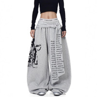 Pantalon de survêtement mi-long décontracté pour homme, style rétro urbain, avec imprimé lettres, à lacets, coupe superposée, coupe courbée, léger, pour printemps automne, coupe ample et jambe large