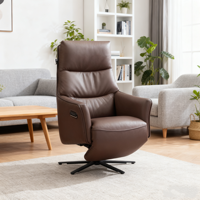 Fauteuil inclinable électrique en cuir à gravité zéro avec 3 moteurs Appui-tête manuel Canapé-salon confortable pour la relaxation au bureau