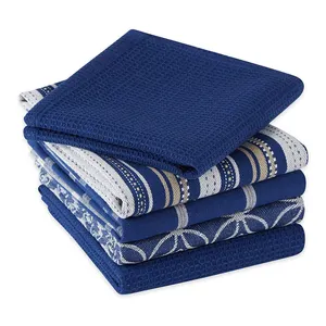 Mixed woven kitchen set 100% cotton plain white cotton tea towels