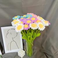 Rangkaian Bunga Daisy Kecil Rajutan Tangan Elegan Romantis, Bunga Abadi Buatan, Dekorasi Hari Valentine