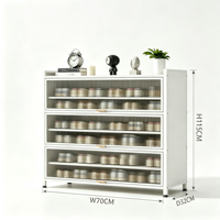 Lemari Sepatu Baja Modern Tahan Lama Dapat Ditumpuk dengan Pintu Anti Debu Mudah Dirakit Organizer yang Dapat Diubah & Diperpanjang