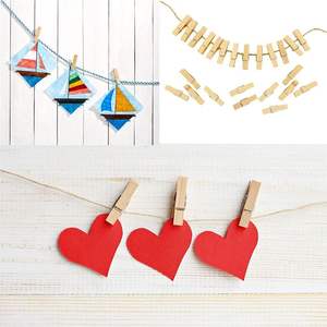 Pinces en bambou à forte adhérence pour vêtements pour les lignes lavage du linge pinces à linge en bois pinces à linge avec ressort hélicoïdal en métal pour le bricolage - Product Image 4