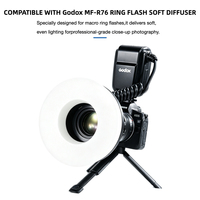 Compatible avec le diffuseur de flash annulaire Godox R76, boîte à lumière blanche pour la photographie macro dentaire, flash pour appareil photo