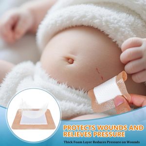 Benda in Schiuma di Silicone con Bordo Delicato 4x4" Adesiva Impermeabile ad Alta Assorbenza per Ferite e Ulcere <span class=keywords><strong>da</strong></span> Pressione alle Gambe - Product Image 3