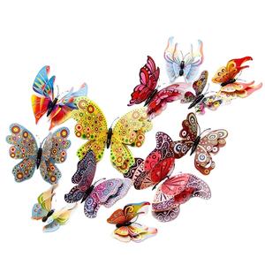New Style 12pcs Double Layer 3D Butterfly Wall Sticker Home Decor <strong>Magnet</strong> Fridge Stickers - Product Image 4