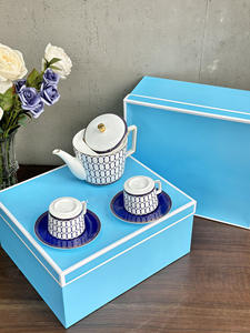 High Quality Nordic Minimalist Style Blue Porcelain <b>Tea</b> <b>Set</b> Circular Pattern Including <b>Saucer</b> Coffee <b>Cup</b>-Royal Ceramic for - Product Image 4