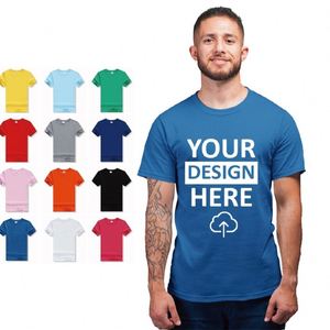 High Quality 100% Cotton Custom Printing Logo Men T Shirt Custom Men's Blank Plain T-Shirts Premium Cotton <b>Tshirt</b> - Product Image 1
