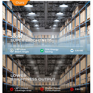 Éclairage de baie commercial intérieur, corps en aluminium, DOB UFO pour éclairage de baie haute, 100W 5000K IP45 Ra80, haute luminosité, entrepôt, usine - Product Image 5