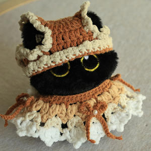 زينات عيد الميلاد المحبوكة باليد والكروشيه ، والقبعات المحبوكة ، والأوشحة العصرية مثالية لاستخدام القطط والكلاب - Product Image 5