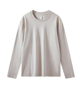 T-shirt à manches longues en coton T-shirt unisexe T-shirt avec logo personnalisé - Product Image 3