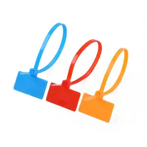 Brand Plate Type Cable Tie signage cable tie plastic binding label tag elevator card tie wholesale 3*4