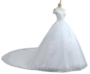 S0916R 2025 Vestido de Novia de un Solo Hombro con Estampado Floral de Encaje Real, Cola Capilla, Ajuste Delgado, Sin Mangas, Alta Calidad, Nuevo - Product Image 5