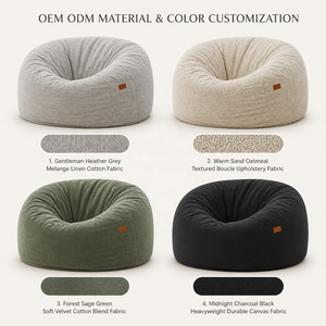 Promotion : Fauteuil Poire Géant en <span class=keywords><strong>Tissu</strong></span> Doux au Design Moderne, Rembourré en Éponge Déchiquetée, Canapé-Lit Rond Confortable pour Salon, Chambre et Balcon - Product Image 3