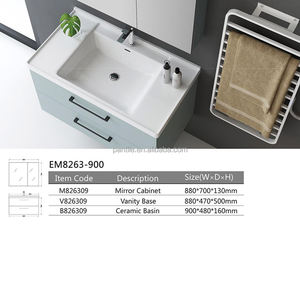 Nouveau produit moderne montage mural stockage mélamine Style américain meubles de salle de bain <span class=keywords><strong>toilette</strong></span> haut armoire de salle de bain - Product Image 6