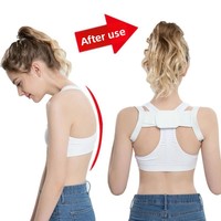 OPP Orthèse dorsale réglable en nylon, respirante, légère et confortable, avec soutien lombaire et correcteur de posture pour les épaules