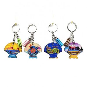 Porte-clés personnalisé en cuir de luxe avec pampille, souvenir de Tenerife, Espagne, avec clochette, porte-clés mignon - Product Image 2