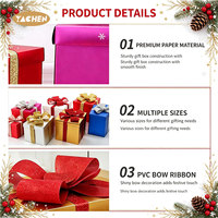 Boîte cadeau de Noël de luxe personnalisée YACHEN avec nœud pailleté, emballage cadeau en papier OEM pour les fêtes de Noël, décoration de marque pour événements