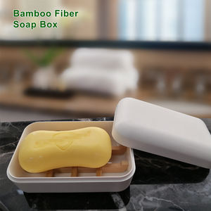 Boîte à <span class=keywords><strong>savon</strong></span> de salle de bain en fibre de bambou sans plastique avec couvercle rectangle naturel porte-<span class=keywords><strong>savon</strong></span> en bambou <span class=keywords><strong>cube</strong></span> égouttoir - Product Image 5