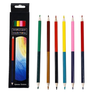 Matite colorate a doppio colore 6 pezzi 12 colori matite colorate a doppio nucleo sfuso a base di olio per bambini studenti disegno adulto - Product Image 2