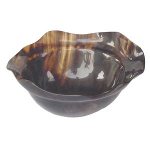 Venta caliente Cuenco de cuerno de búfalo disponible en todos los tamaños en forma redonda y borde desigual Cuenco decorativo para el hogar Artesanía de cuerno - Product Image 1