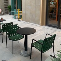 Ensemble de table et chaises de salle à manger d'extérieur en alliage d'aluminium moderne et simple, résistant à l'eau et aux rayons UV, meubles d'extérieur pour cour et terrasse