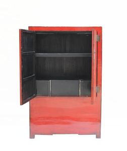 Chinese Antique Old <strong>Pine</strong> Wood Lacquered Glossy Furniture <strong>Solid</strong> Reproduction <strong>Wardrobe</strong> - Product Image 6