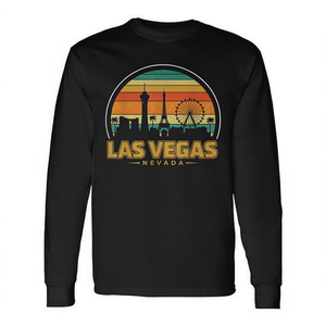 Camiseta de manga larga de Las Vegas Nevada con diseño vintage del horizonte de la ciudad - Product Image 2