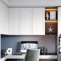 Ensemble de chambre à coucher en bois efficace et peu encombrant, multifonctionnel, avec armoire intégrée, lit et bureau pour ordinateur portable, pour une utilisation moderne à la maison, à l'hôtel ou à l'hôpital