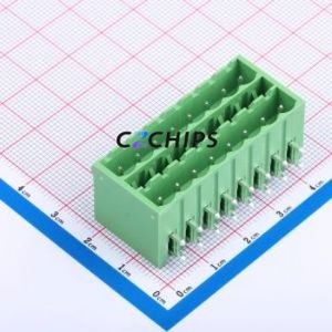 JL2EDGKRCH-50808G01 Plug-in Terminal Block Bent Lead Through Hole,P=5.08mm Board-to-Board / Socket - Closed 2x8P 5.08mm Green - Product Image 1